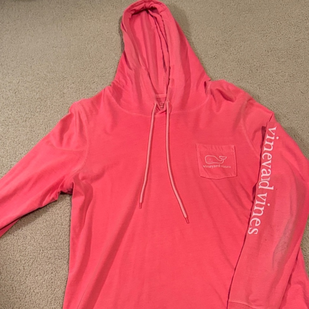 Vineyard Vines Coral Hoodie with Logo